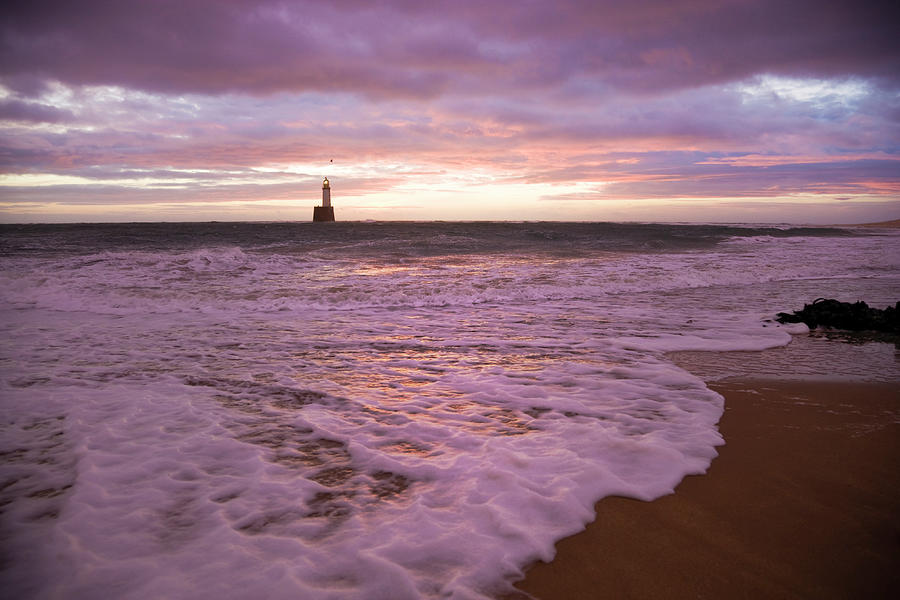 North Sea Lighthouse And Beach Before Photograph by Theasis