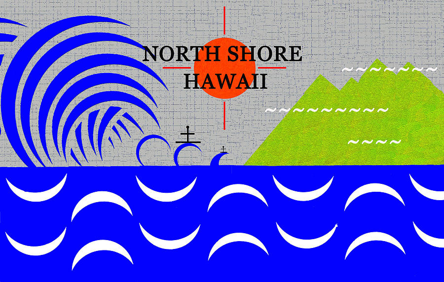 North Shore Hawaii surfing art Digital Art by David Lee Thompson