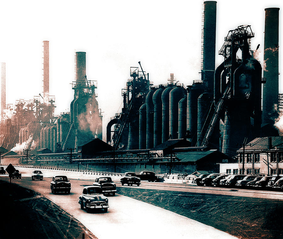 North Side Steel Works - Pittsburgh - circa 1954 Photograph by Doc Braham