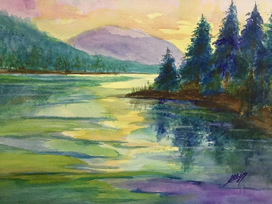 North South Lake Catskills Memories  Painting by Ellen Levinson