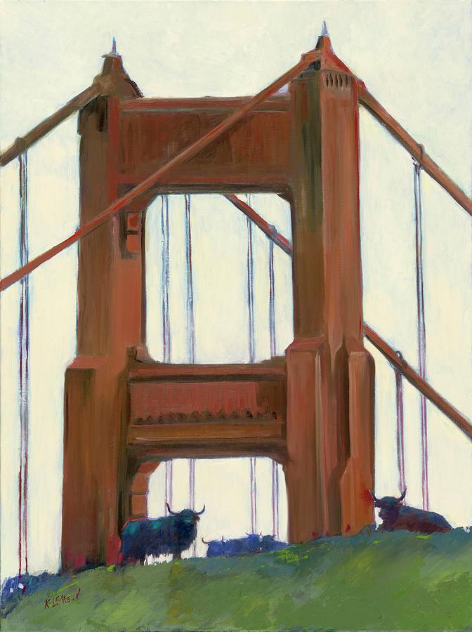 North Tower with Livestock Painting by Kathryn LeMieux