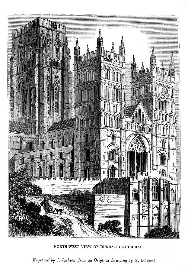 North West View Of Durham Cathedral Drawing by Print Collector