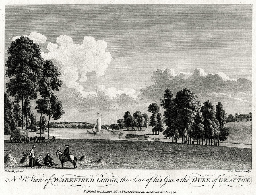 North West View Of Wakefield Lodge Drawing by Print Collector