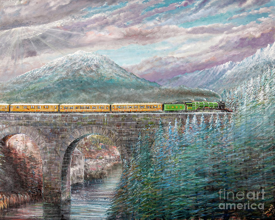 Northbound, Flying Scotsman Painting by Vincent Alexander Booth