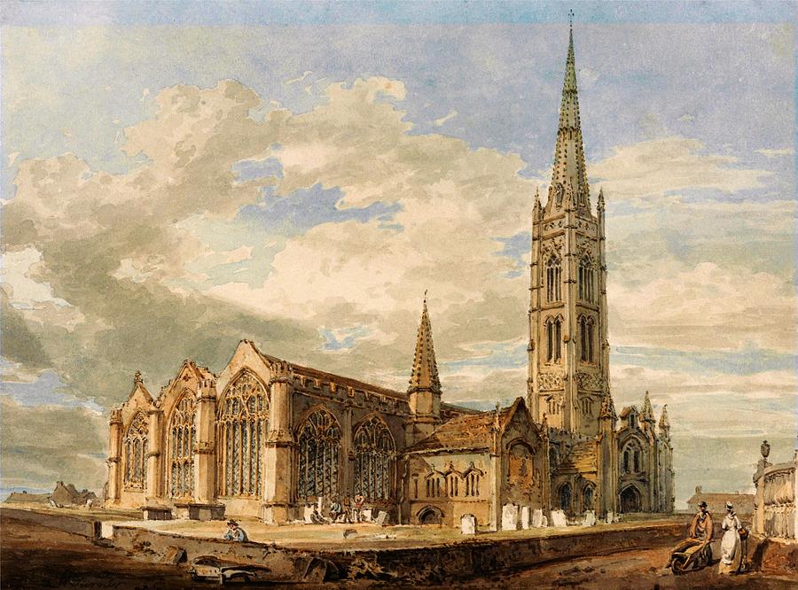 Joseph Mallord William Turner Painting - Northeast view of Grantham church, Lincolnshire - Digital Remastered Edition by Joseph Mallord William Turner