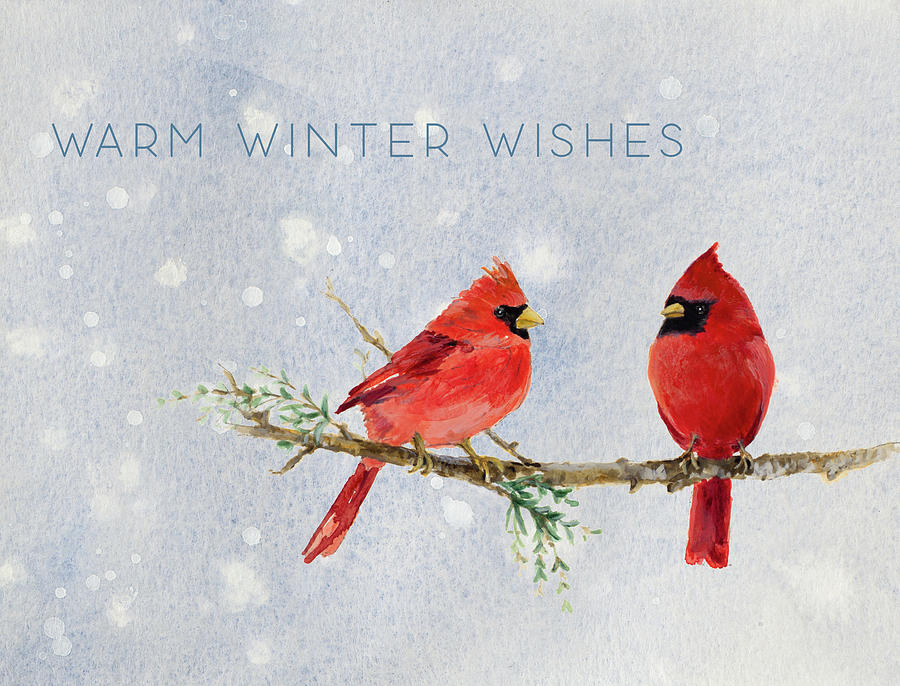 Christmas Painting - Northern Cardinals Warm Winter Wishes by Lanie Loreth