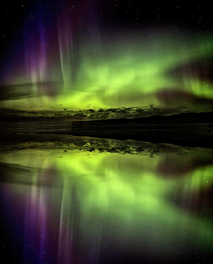 Northern Lights Aurora Reflection Photograph by Mark Duffy