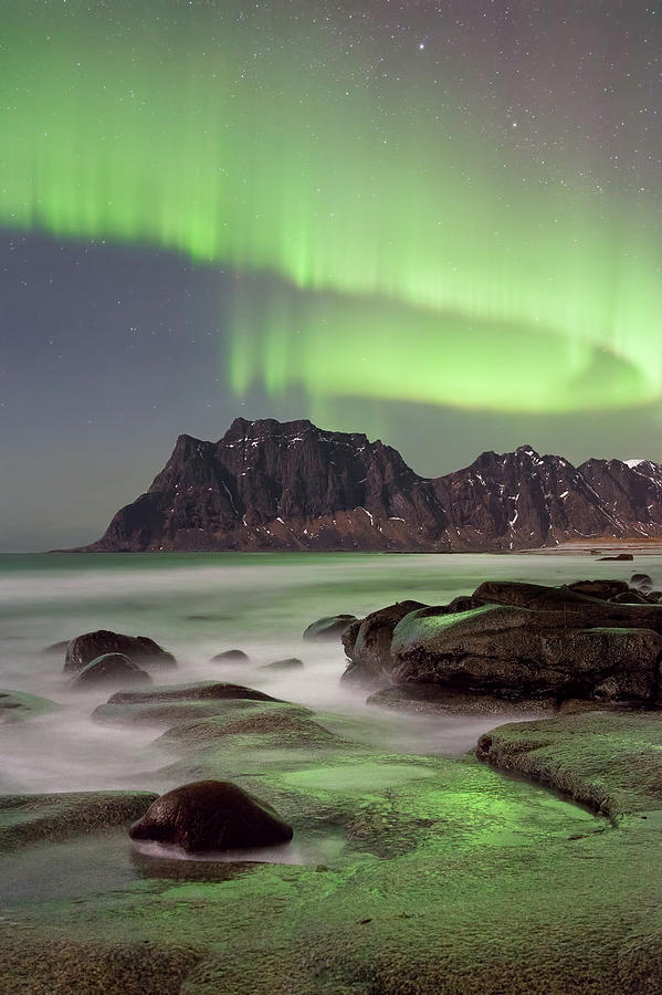 Northern Lights In Lofoten Islands Photograph by Esen Tunar Photography