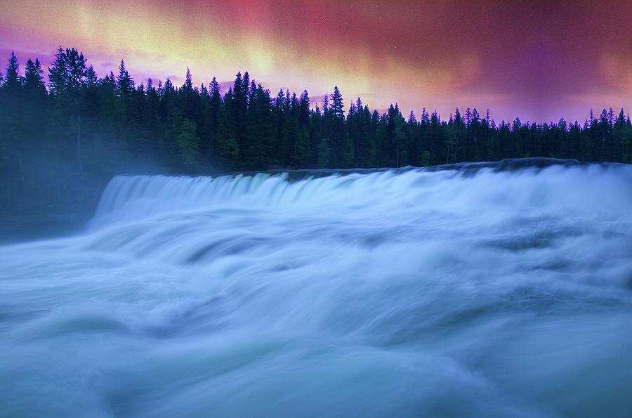 Northern Lights Over Dawson Falls Photograph by Design Pics/carson Ganci