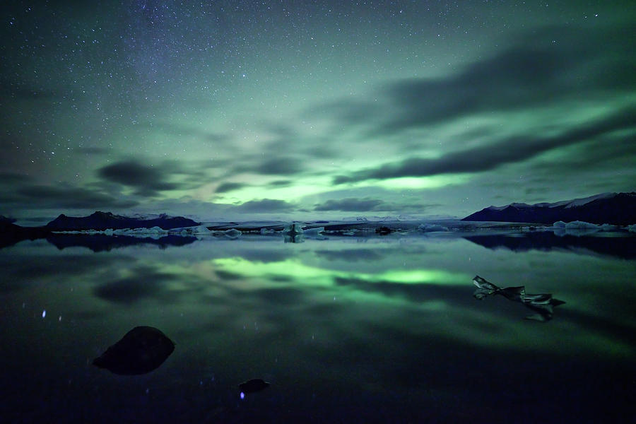 Northern Lights Over Jokulsarlon Photograph by Matteo Colombo