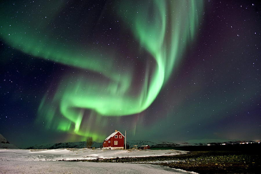 Northern Lights, Sammelsund, Norway Digital Art by Bernd Rommelt