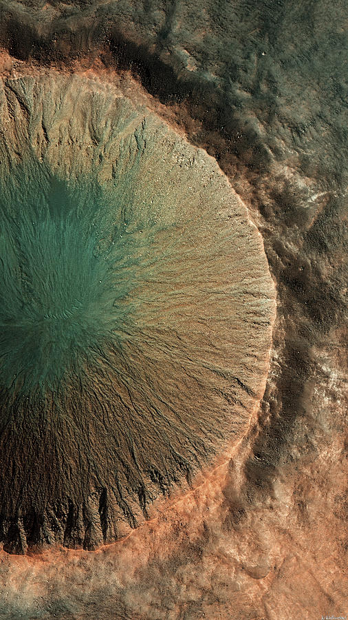 Northern Plains Crater in Mars Photograph by Weston Westmoreland