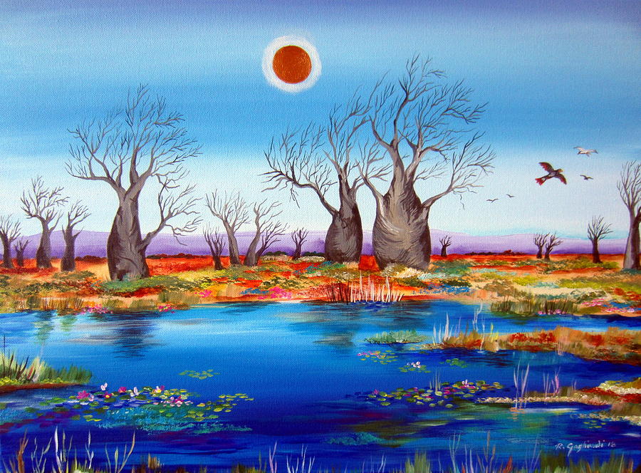 Northern Territory Australia Bottle Trees and black cockatoo by Roberto Gagliardi Northern Territory Australia Bottle Trees and black cockatoo by Roberto Gagliardi