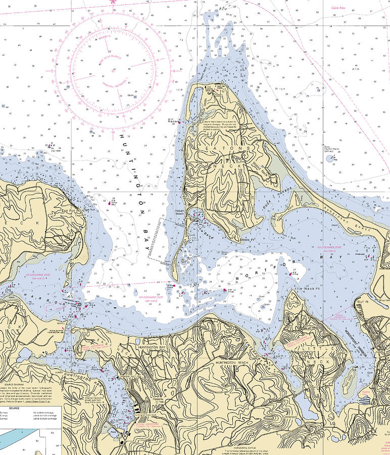 Northport Baynew York Nautical Chart Mixed Media by Bret Johnstad