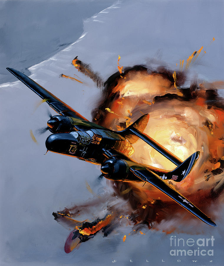 Northrop P-61B Black Widow Painting by Jack Fellows