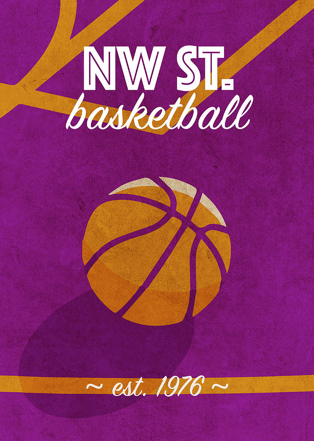 Basketball Mixed Media - Northwestern State Basketball College Retro Vintage Poster University Series by Design Turnpike