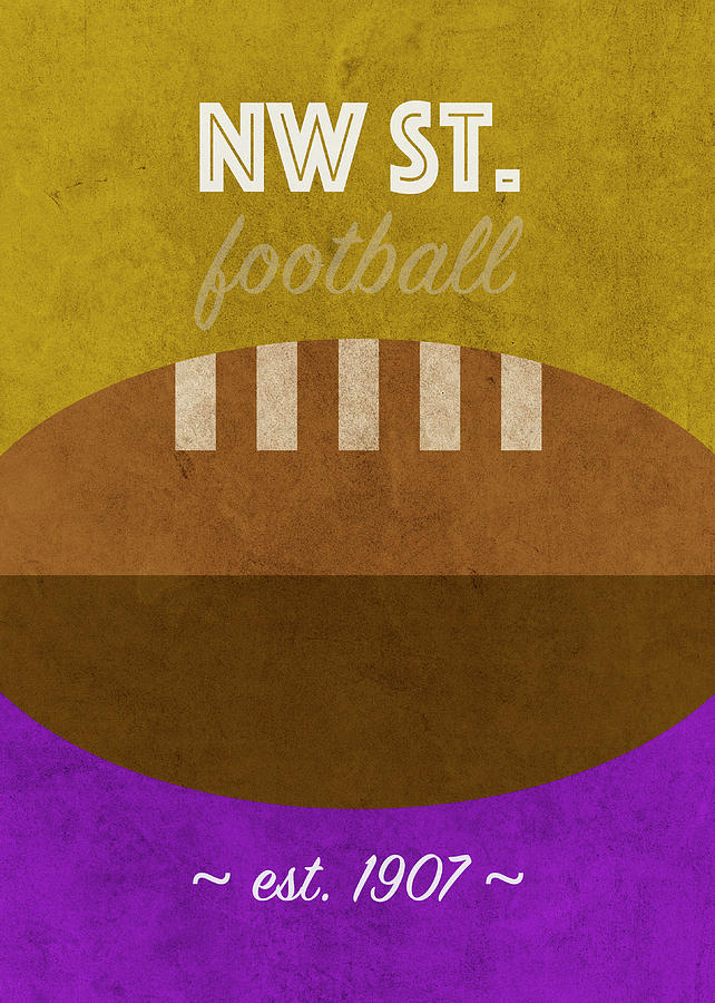 Football Mixed Media - Northwestern State Football College Sports Retro Vintage University Poster Series by Design Turnpike