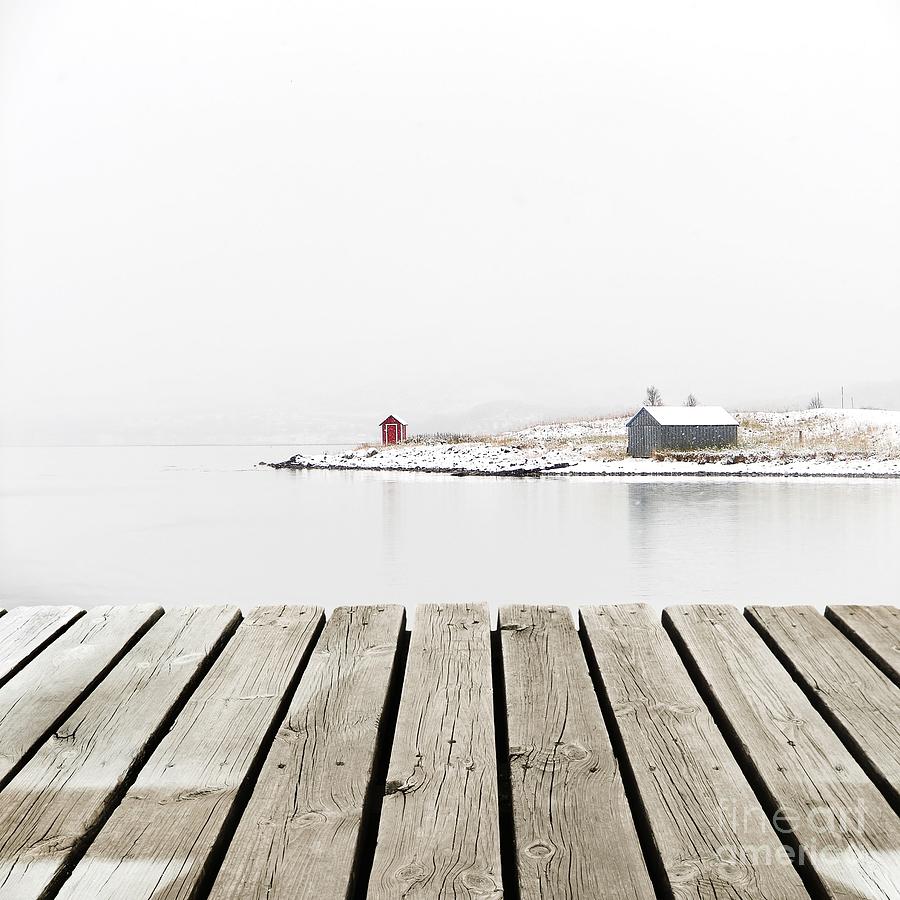Country Photograph - Norway Cottage On Winter Coast With by Michal Bellan Country Photograph - Norway Cottage On Winter Coast With by Michal Bellan