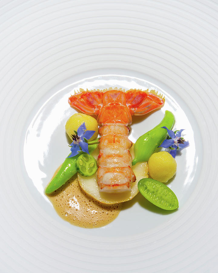 Norway Lobster Wirh Ricotta Gnocchi And Lemon Cucumber Photograph by Tre Torri