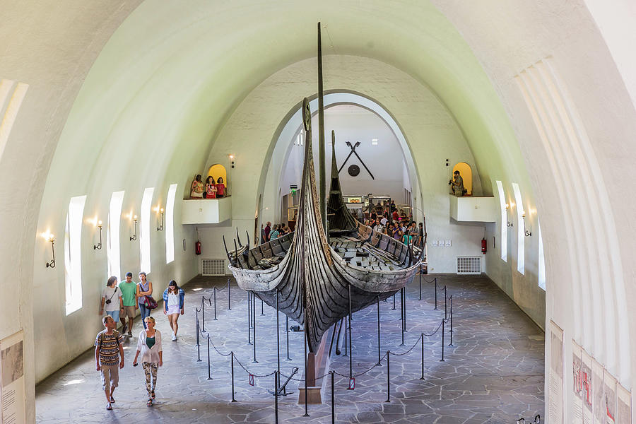 Norway, Oslo County, Oslo, Scandinavia, Bygdoy Peninsula, Vikingskipshuset (viking Ship Museum), The Oseberg Viking Ship Digital Art by Massimo Borchi