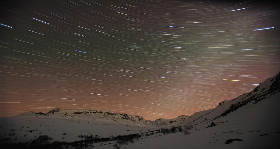 Norway, Star Trails And Aurora Photograph by Per Breiehagen