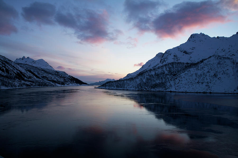 Norwegian Fjord At Dawn Photograph by Simon Bottomley
