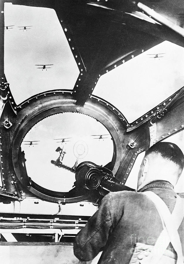 Nose Gunner Shooting At Enemy Planes Photograph by Bettmann
