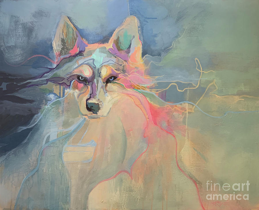 Wolves Painting - Not Little Red by Kimberly Santini