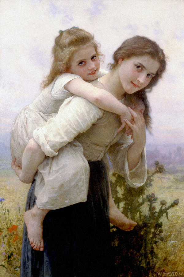 Not Too Much To Carry Painting by Bouguereau