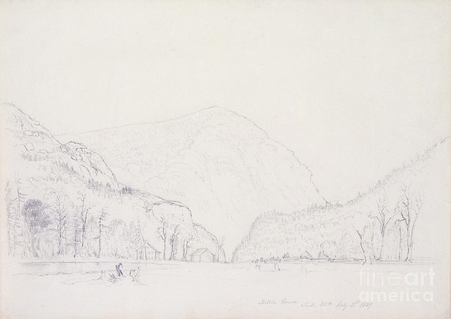 Notch House, White Mountains, New Hampshire, 1839 Drawing by Asher ...