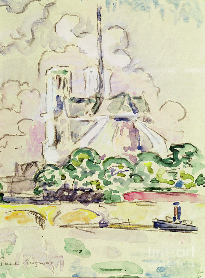 Notre-dame, 1925 Painting by Paul Signac