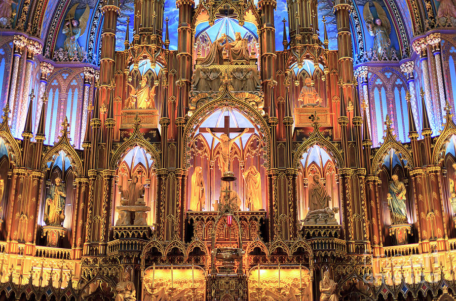 Notre Dame Photograph - Notre Dame Altar Montreal by John Rizzuto