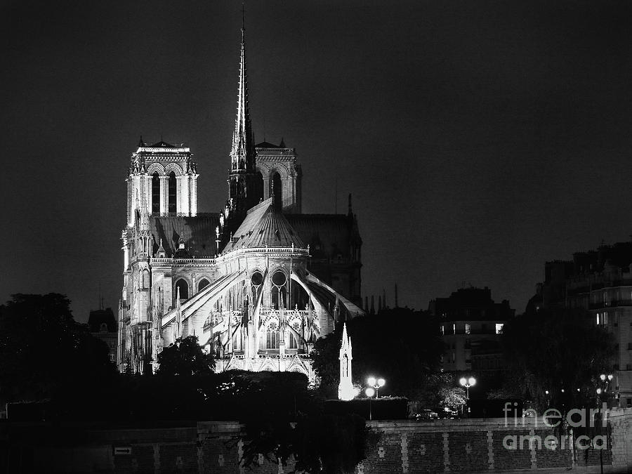 Notre Dame Cathdral In Paris France at Night Photograph by Paul Topp