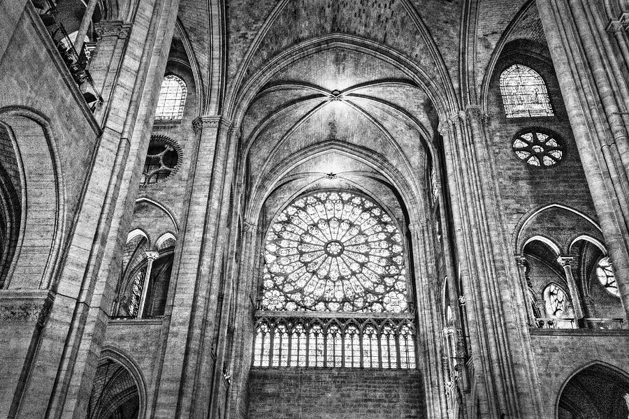Notre Dame Cathedral Black and White by Kay Brewer Notre Dame Cathedral Black and White by Kay Brewer
