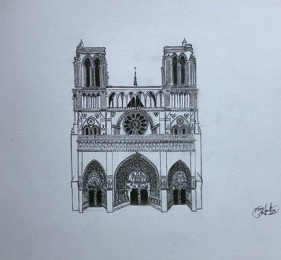 Notre Dame Cathedral Drawing