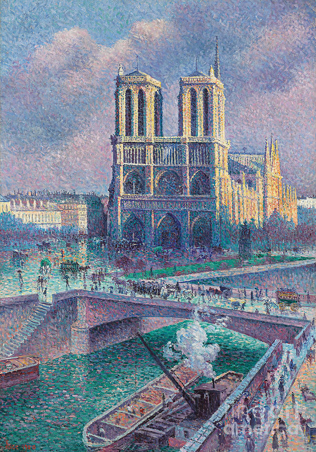 Notre-dame De Paris, 1900 Painting by Maximilien Luce