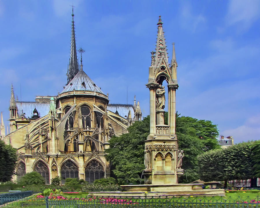 Notre Dame de Paris - Fountain of the Virgin Photograph by Nikolyn McDonald