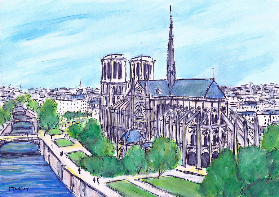 Notre Dame De Paris Painting by K McCoy