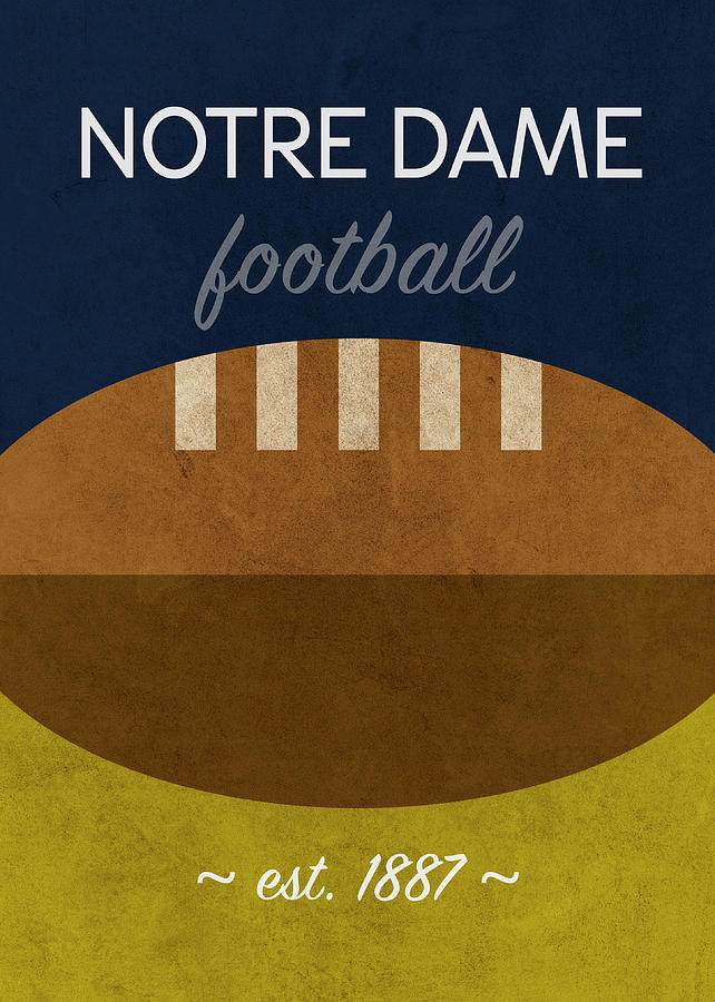 Notre Dame Mixed Media - Notre Dame Football Minimalist Retro Sports Poster Series 005 by Design Turnpike