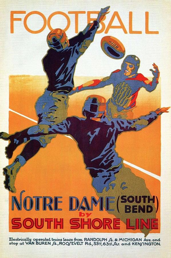 Notre Dame Football Promotional Poster  1926 Painting