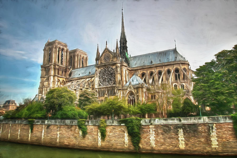 Notre Dame From The River Painting by Eva Sawyer