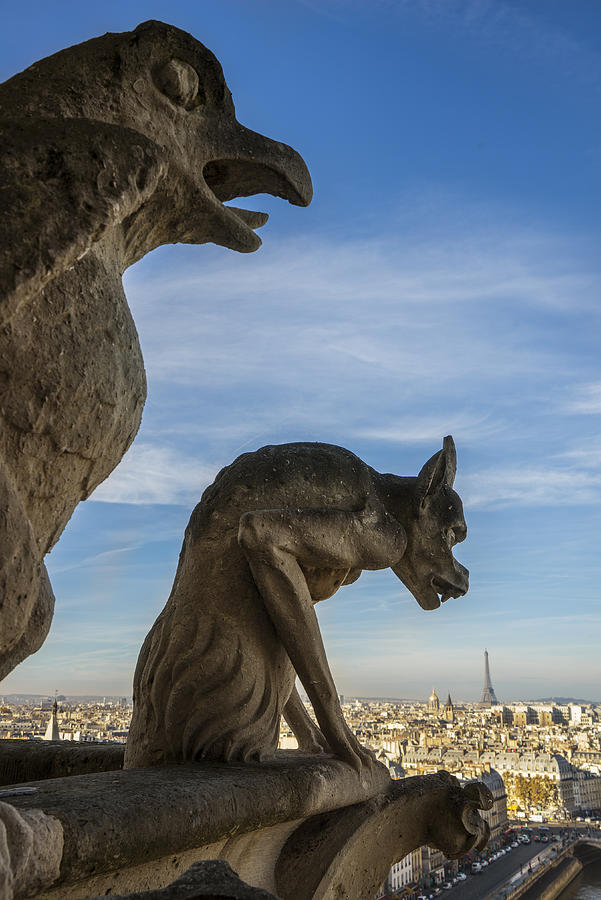 Notre Dame Gargoyles In Paris Digital Art by Guido Cozzi