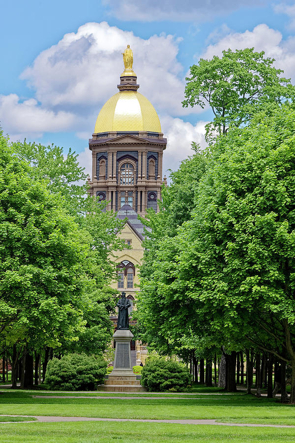 Notre Dame Golden Dome Photograph by Sally Weigand