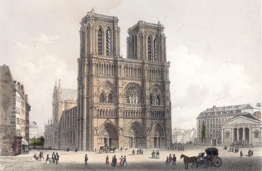Notre Dame Digital Art by Hulton Archive