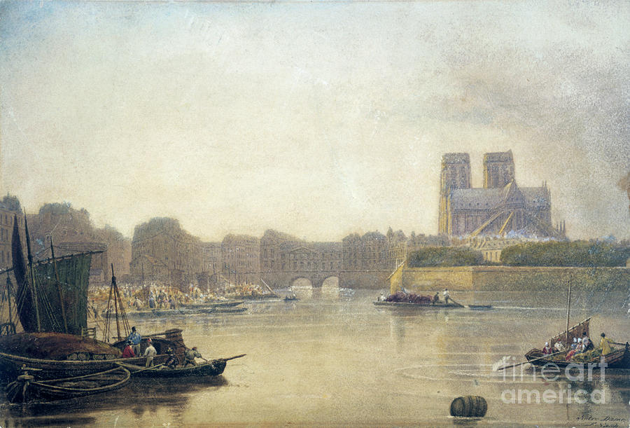 Paris Drawing - Notre Dame, Paris, 19th Century. Artist by Print Collector