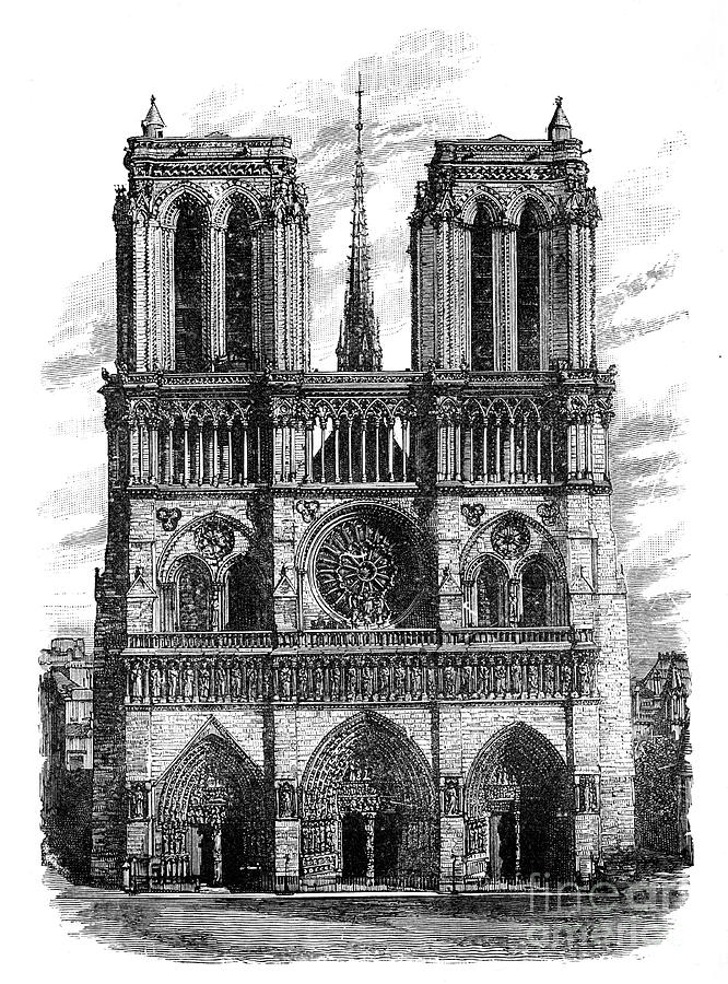 Paris Drawing - Notre Dame, Paris, C1888 by Print Collector