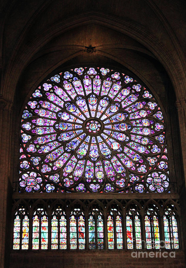 Notre Dame Photograph - Notre Dame Rose Window by D Renee Wilson