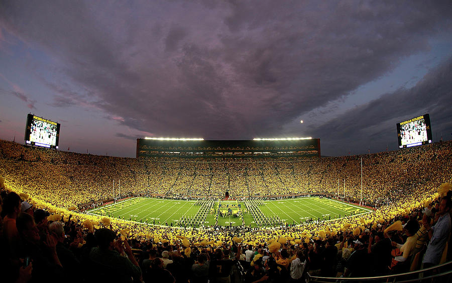University Of Michigan Photograph - Notre Dame V Michigan by Leon Halip