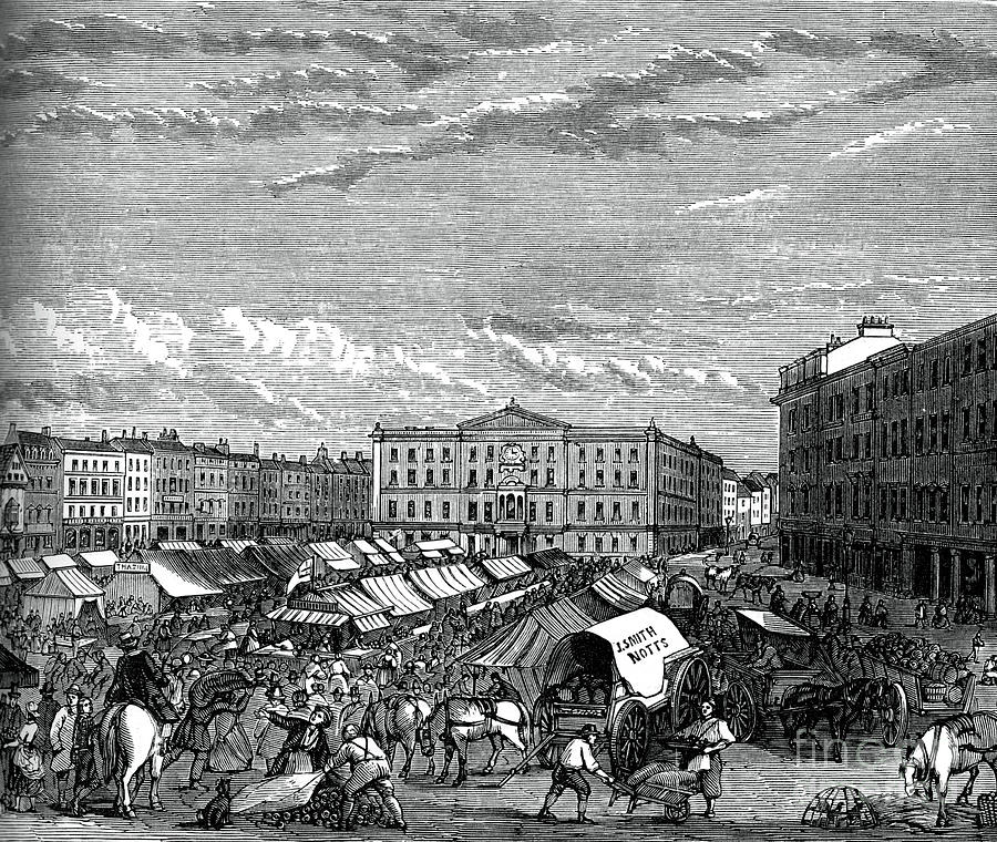 Nottingham Market Place, C1880 Drawing by Print Collector