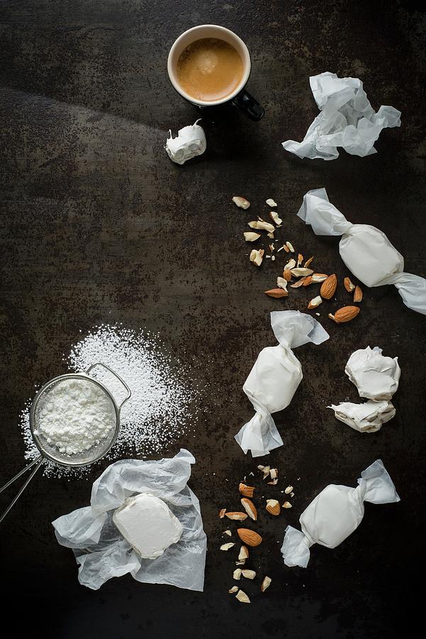 Nougat Bonbons, Almonds And Espresso Photograph by Great Stock!